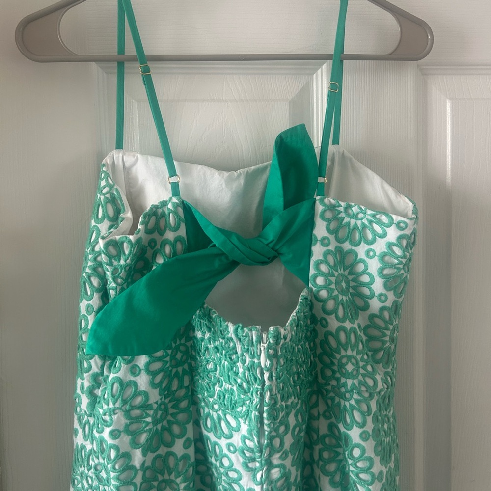 LILY PULITZER Green Floral Spaghetti Strap Dress - Picture 4 of 4